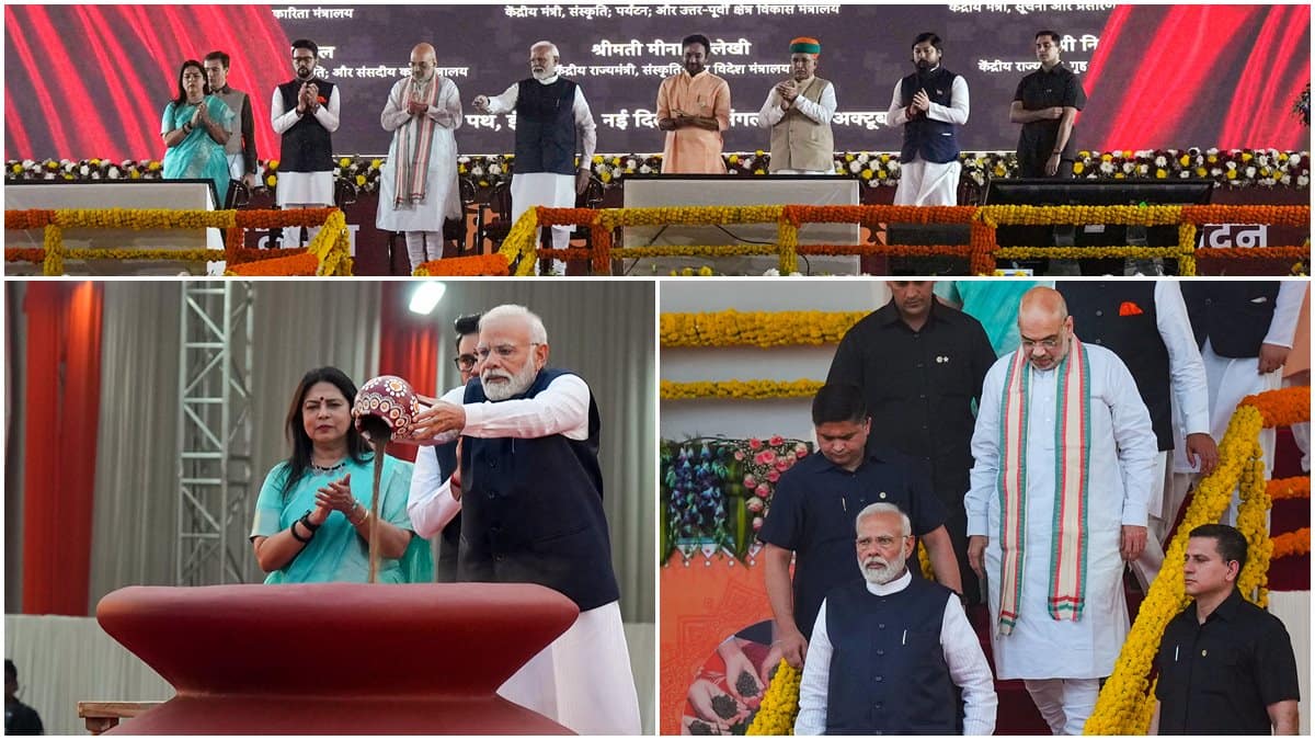 PM Modi Kickstarts ‘MY Bharat’ platform; lays the First Brick of Amrit Mahotsav Smarak and Amrit Vatika – See photos